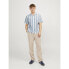 Легкая и яркая мужская рубашка Jack & Jones Summer Stripe Resort Captains Blue / Fit Relax Fit, L - фото #8