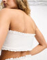 The Frolic florite bandeau bikini top in white waffle