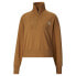 Фото #1 товара Puma Infuse Oversized Half Zip Sweatshirt Womens Brown 53968874