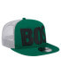 Фото #4 товара Men's Kelly Green Boston Celtics Puff Print Team Code A-Frame 9FIFTY Trucker Snapback Hat