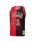 ფოტო #3 პროდუქტის Men's Dennis Rodman Red, Black Chicago Bulls Big and Tall Hardwood Classics 1995-96 Split Swingman Jersey