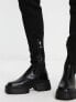 Simmi London Reign knitted over the knee second skin boots in black