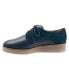 Фото #4 товара Softwalk Willis S1811-465 Womens Blue Leather Lace Up Oxford Flats Shoes 6.5