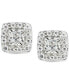 ფოტო #5 პროდუქტის Diamond Princess Halo Cluster Stud Earrings (1/2 ct. t.w.) in 14k White or Yellow Gold