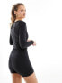 Фото #10 товара ASOS 4505 Petite square neck long sleeve top with inner bra in soft touch fabric in black