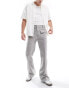 ASOS DESIGN smart flare wool mix trousers with front pockets in light grey