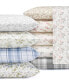 Фото #3 товара Постельное белье с бордовым узором Laura Ashley Crestwood Cotton Flannel 3 Piece Sheet Set, Twin