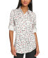 Фото #1 товара Women's Whimsical-Print Roll-Sleeve Top