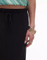 Topshop Casual Twill Drawstring Skirt in black