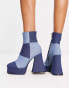 Фото #4 товара Lamoda 90s denim patchwork heeled boots in blue