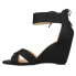 CL by Laundry Canty Nubuck Wedge Womens Black Dress Sandals ICDN44QFE-001