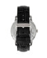 ფოტო #2 პროდუქტის Men Belfour Leather Watch - Silver/Black, 44mm