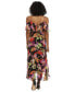 Фото #3 товара Petite Floral-Print Cold-Shoulder Maxi Dress