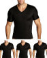 ფოტო #2 პროდუქტის Men's Big & Tall Insta Slim 3 Pack Compression Short Sleeve V-Neck T-Shirts