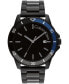ფოტო #1 პროდუქტის Men's Three Hand Black Stainless Steel Bracelet Watch 44mm