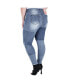 ფოტო #3 პროდუქტის Plus Size Women's Patchwork Stretch Denim Premium Jeans