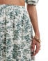 Фото #3 товара Abercrombie & Fitch co-ord linen blend tiered maxi skirt in green floral print