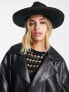 Фото #3 товара ASOS DESIGN structured wide brim fedora hat in black with trim detail