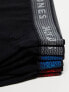 Jack & Jones 3 pack trunks with colour pop waistband in black