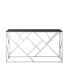 Фото #4 товара 55" Gold Glass Console Table, Sturdy Metal Frame