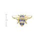 ფოტო #3 პროდუქტის Sterling Silver Mini 14k Yellow Gold Plated with Cubic Zirconia Pave Wasp Stud Earrings