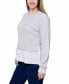 Фото #3 товара Petite Long Sleeve Two-Fer Top with Gathered Inset