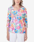 Фото #1 товара Women's Paradise Island Floral Butterfly Pleated Ruffle Top