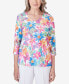 ფოტო #1 პროდუქტის Women's Paradise Island Floral Butterfly Pleated Ruffle Top