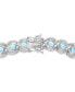 Blue and White Topaz Tennis Bracelet in Sterling Silver