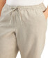 Фото #4 товара Plus Size Linen Cropped Pants, Created for Macy's