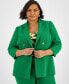 Plus Size Faux Double-Breasted Ruched-Sleeve Blazer, Created for Macy's
