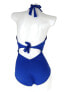 Фото #2 товара Lauren Ralph Lauren Womens One Piece Blue Lace Up Sexy Backless Swimsuit 8