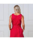 ფოტო #8 პროდუქტის Women's Sleeveless Ponte Skater Dress with Waist Sash