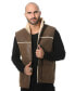 Men's Sheepskin Waistcoat, Vintage Like Camel with Beige Curly Wool