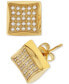 ფოტო #1 პროდუქტის Diamond Square Cluster Stud Earrings (1/4 ct. t.w.) in Gold Tone