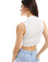 Фото #8 товара Bershka high neck lace top in white