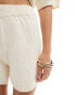 Pieces knitted short co-ord in cream