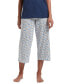 ფოტო #6 პროდუქტის Women's Sleepwell Printed Knit Capri Pajama Pant Made with Temperature Regulating Technology