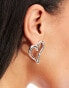 Фото #3 товара Monki heart open hoop earrings in silver