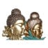 Decorative Figure DKD Home Decor 22 x 8 x 42,5 cm Black Golden Buddha Turquoise Oriental (2 Units)