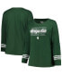 ფოტო #1 პროდუქტის Women's Green Michigan State Spartans Plus Size Triple Script Crew Neck Long Sleeve T-shirt