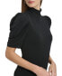 Фото #4 товара Petite Mock-Neck Puffed-Shoulder Top