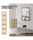 Wall Bathroom Mirror w/ Shelf Hooks Sturdy Metal Frame for Bedroom Living Room