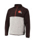 ფოტო #2 პროდუქტის Men's Brown, Oatmeal Cleveland Browns Color Block Kodiak Half-Zip Jacket