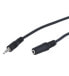 Wentronic Headphone and Audio AUX Extension Cable - 3-Pin 3.5 mm - 2m - 3.5mm - Male - 3.5mm - Female - 2 m - Black