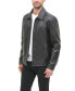 Фото #4 товара Men's Faux Leather Laydown Collar Jacket