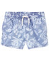 Фото #1 товара Toddler Tropical Print Chambray Drawstring Shorts 2T