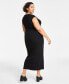 Фото #2 товара Trendy Plus Size Crewneck Sleeveless T-Shirt Dress, Created for Macy's