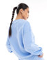 The Couture Club co-ord embossed sweatshirt in light blue BLAU, L - фото #2