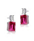 Фото #2 товара Classic White Gold Plated Rich looking Deep color Drop Earrings